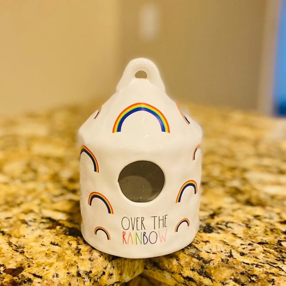 Mini Round Over The Rainbow Birdhouse New